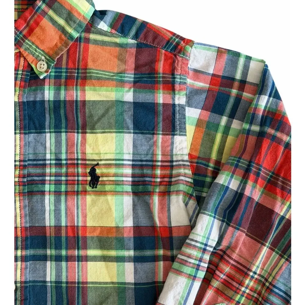 RALPH LAUREN Boys Long Sleeve Plaid Button Down Size 6